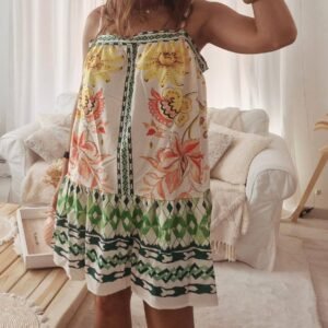 Robe à fleur multicolors fluide femme style bohème