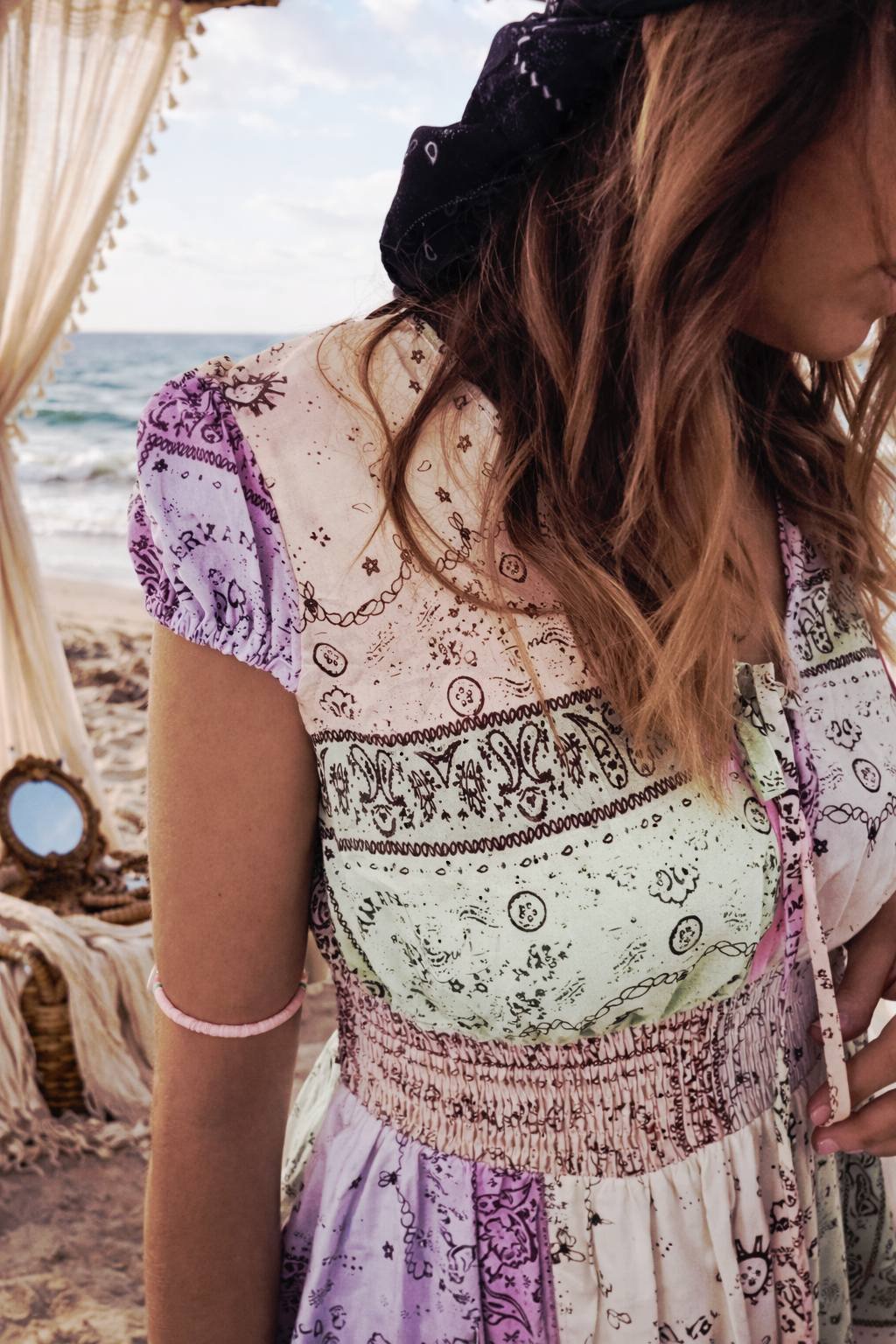 Robe bohème multicolore femme coupe fluide été chic style plage